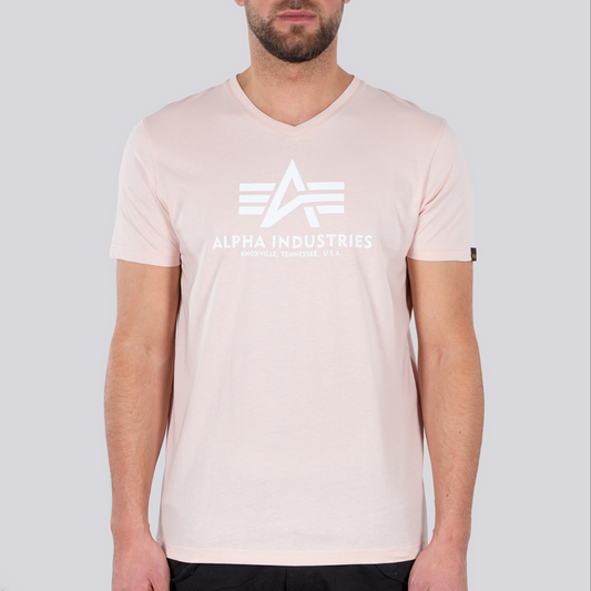 Basic V Neck T - pale peach