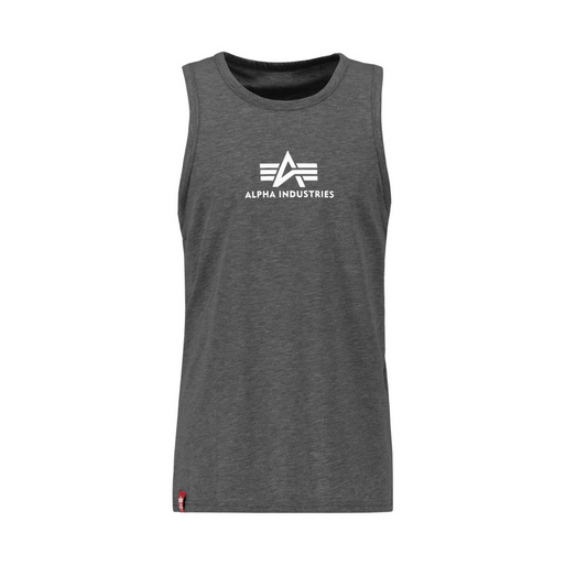 Basic Tank - charcoal heather/white