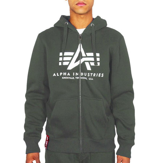 Basic Zip Hoody - dark olive