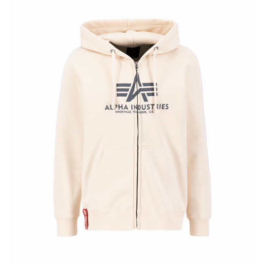Basic Zip Hoody - jet stream white
