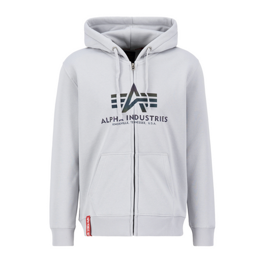 Basic Zip Hoody Rainbow Reflective - pastel grey
