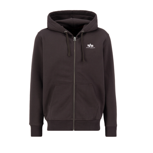 Basic Zip Hoody SL - hunter brown