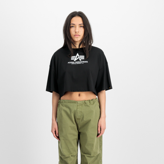 Basic Big Logo Cropped PP T-Shirt Women - black