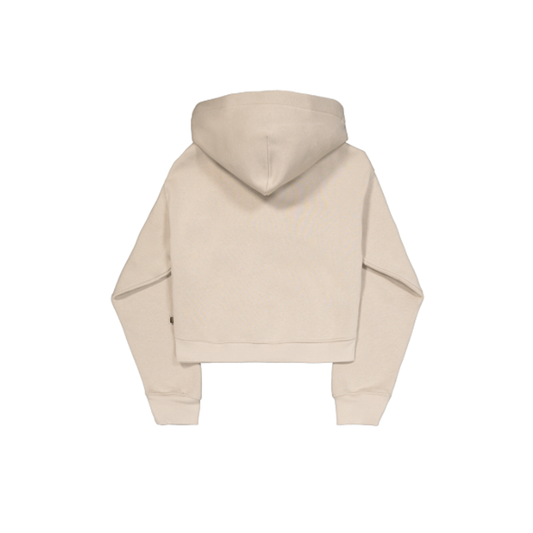 Basic Big Logo Puff Print Hoodie Women - organic beige
