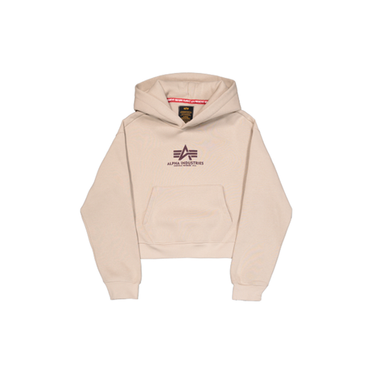 Basic Big Logo Puff Print Hoodie Women - organic beige