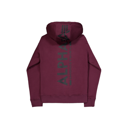 Back Print Hoodie - dark cherry