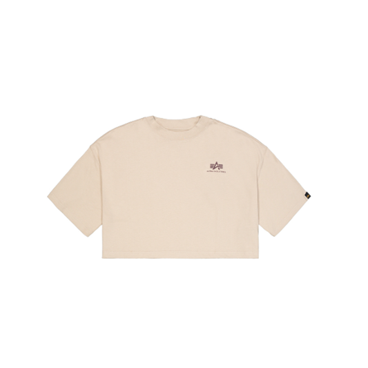 Basic Small Logo Cropped PP T-Shirt Women - organic beige