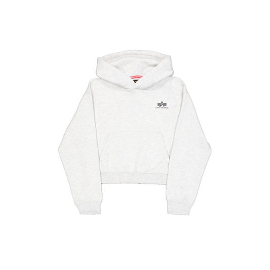 Basic Small Logo Hoodie Women - pastel grey melange