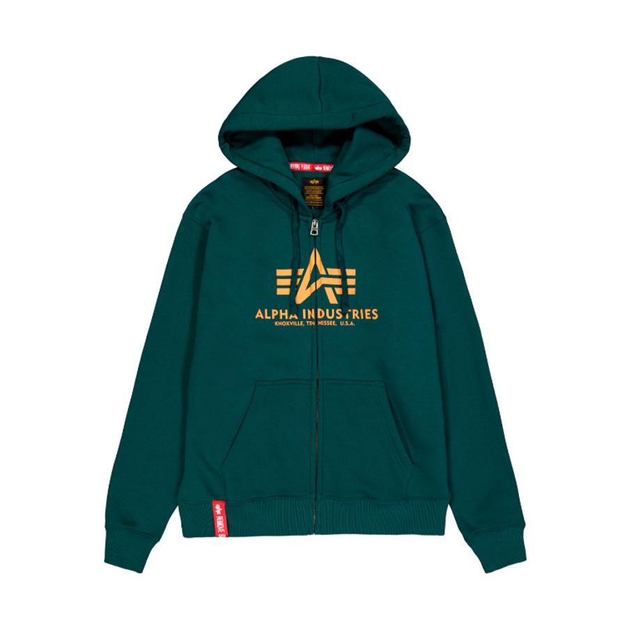 Basic Zip Hoody - force green