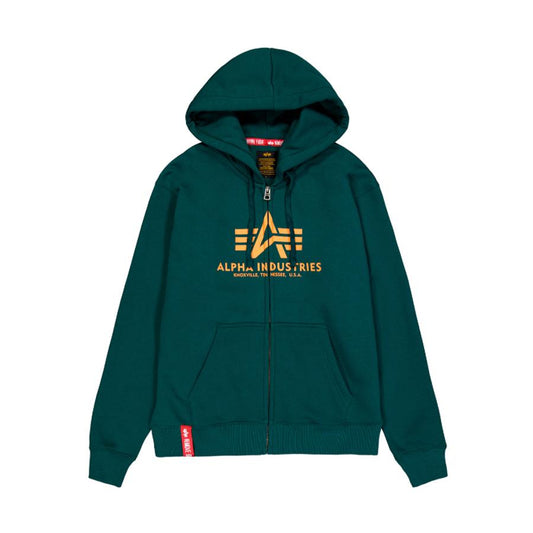 Basic Zip Hoody - force green