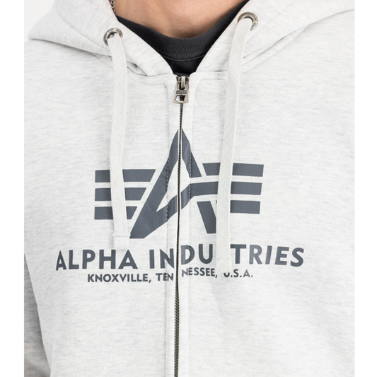 Basic Zip Hoodie - pastel grey melange