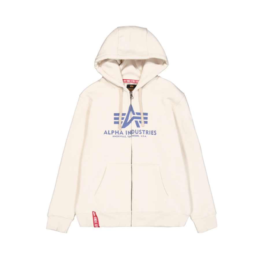Basic Zip Hoodie - vintage white