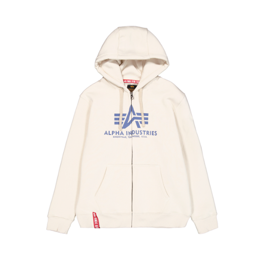 Basic Zip Hoodie - vintage white