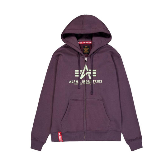Basic Zip Hoody - plum