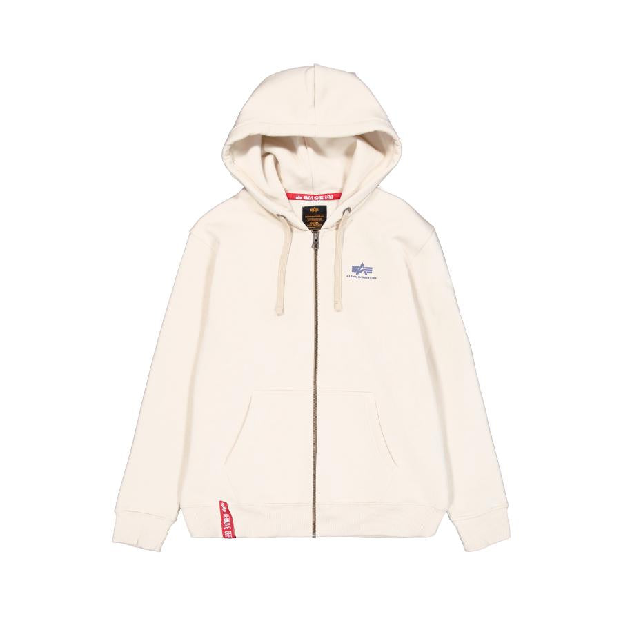 Basic Zip Hoodie SL - vintage white