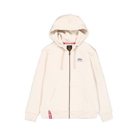 Basic Zip Hoodie SL - vintage white