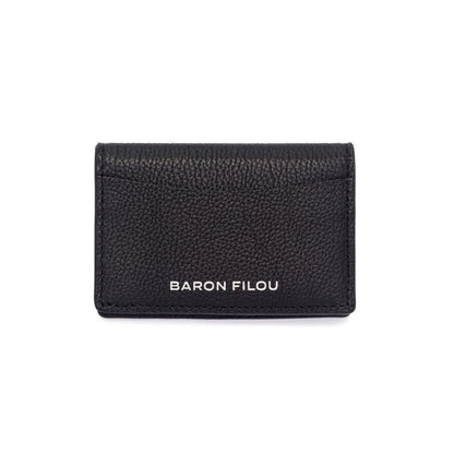 Leather Bi-Fold Card Holder Filou X. - Black