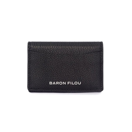 Leather Bi-Fold Card Holder Filou X. - Black