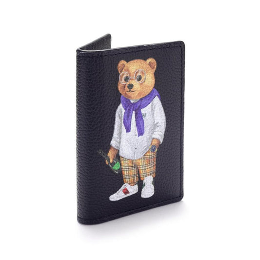 Leather Bi-Fold Card Holder Filou X. - Black