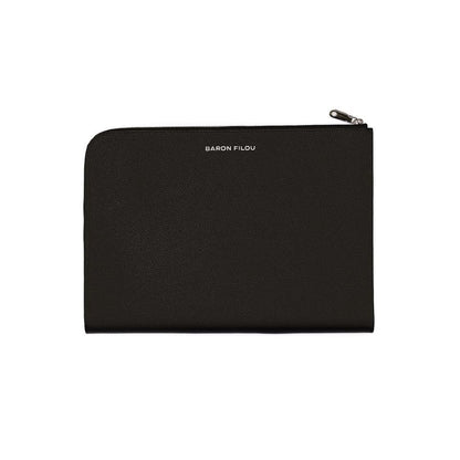 Leather Laptop Clutch Filou V. - Black