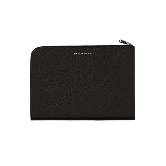 Leather Laptop Clutch Filou V. - Black
