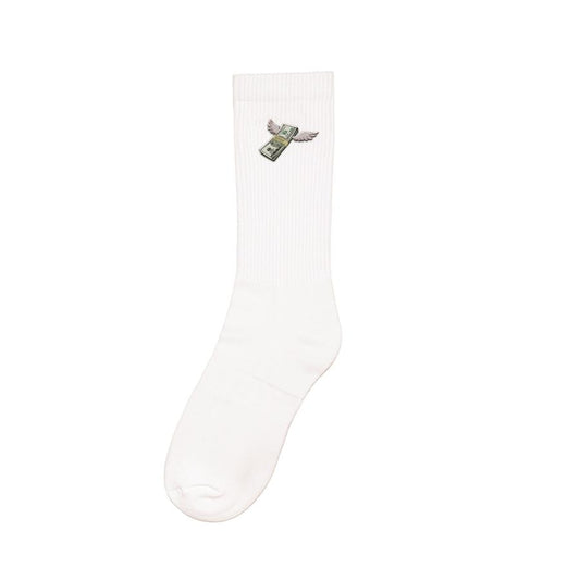 FW24 Sport Socks, Flying Cash Stack - White