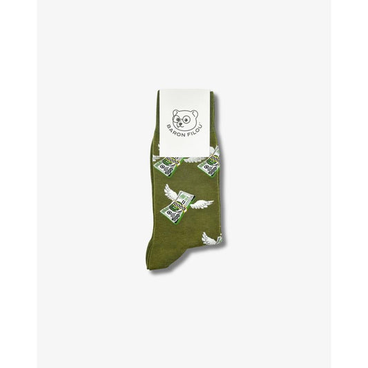 FW24 Knit Socks - Flying Cash Stack - olive