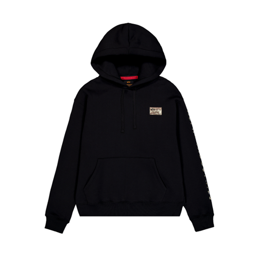 Camo Sleeve Hoodie - black