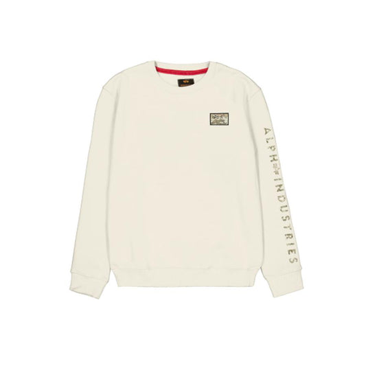 Camo Sleeve Crewneck - vintage white