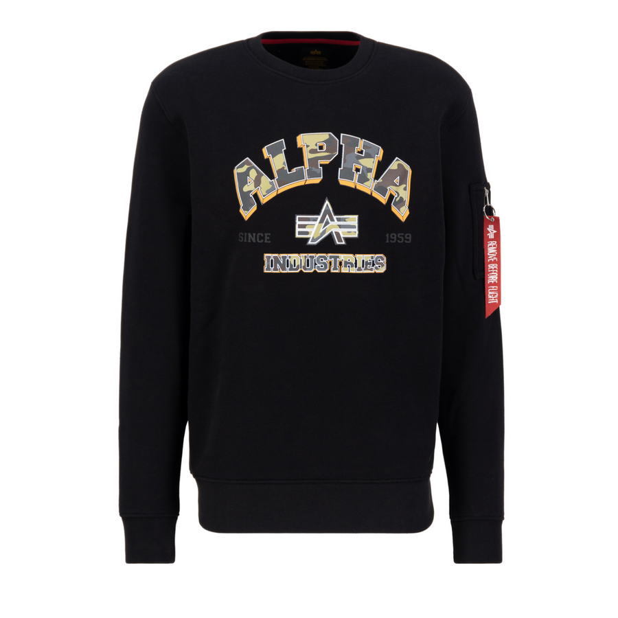 College Camo Sweater - black