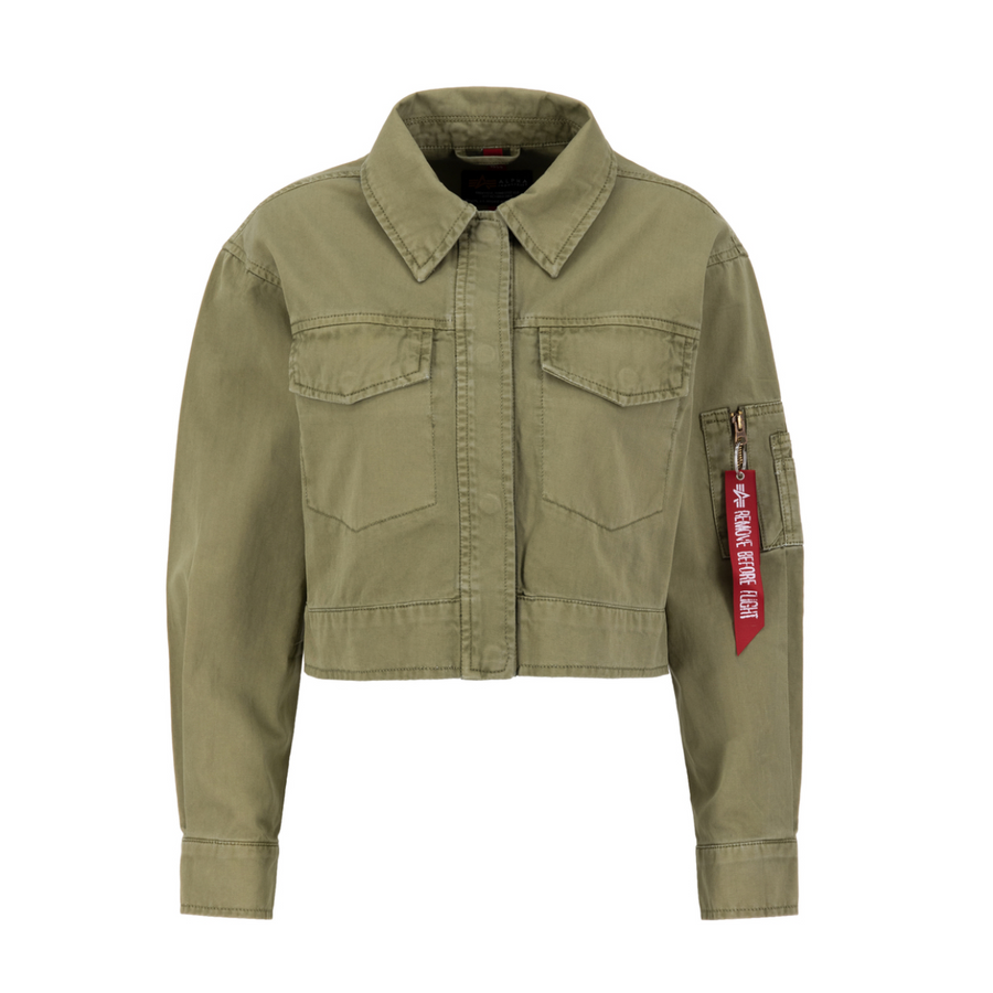 Deck Jacket Cropped Woman - olive