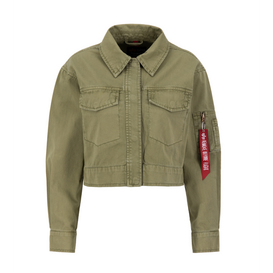 Deck Jacket Cropped Woman - olive