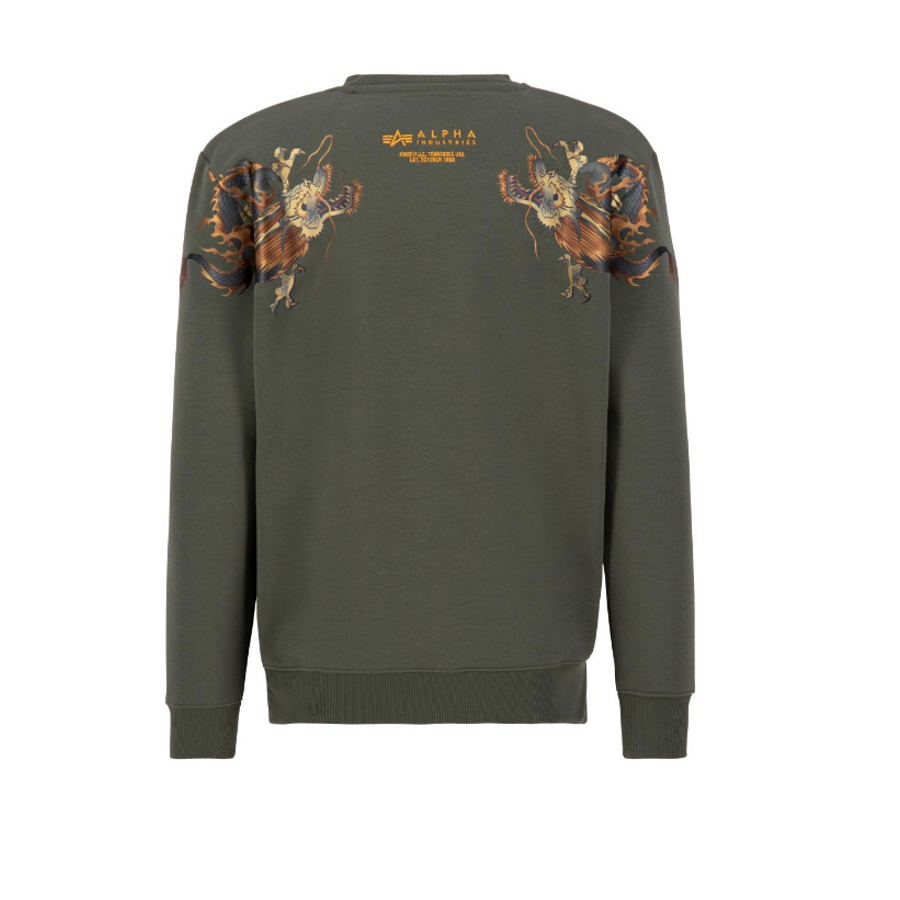 Dragon EMB Sweater - dark olive