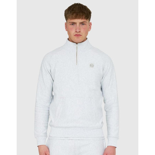FOUNDATION 1/4 ZIP SWEAT - Snow Marl