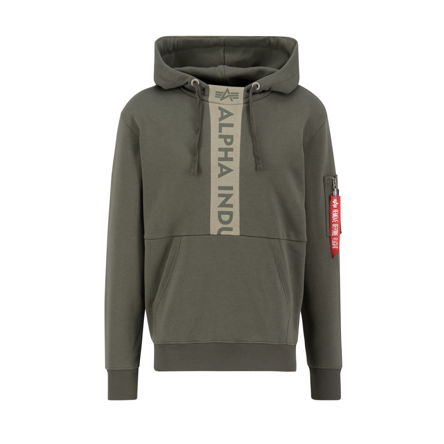 Front Print Hoody - dark olive