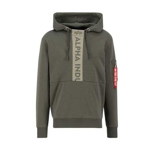 Front Print Hoody - dark olive