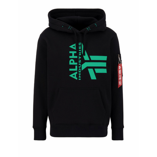Half Logo Foam Hoody - black/green