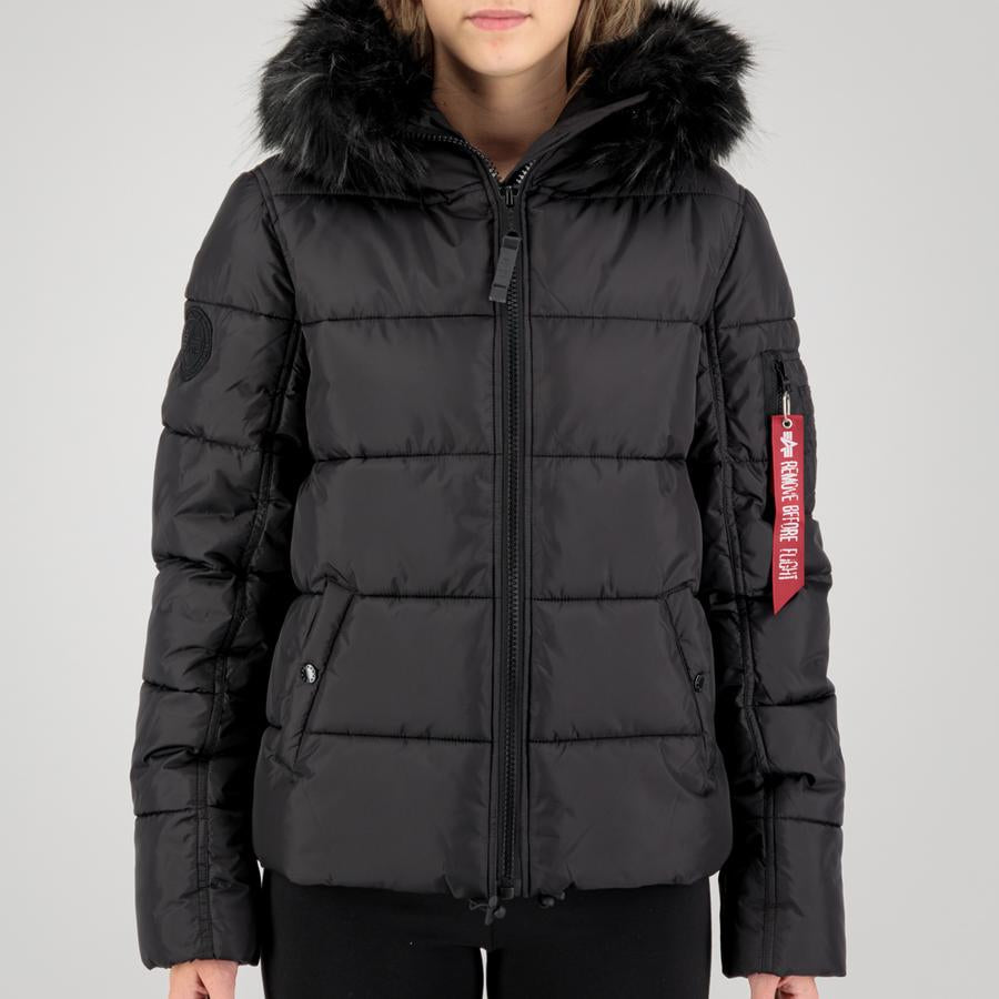 Hooded Puffer Alpha Woman - black