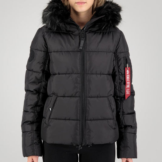 Hooded Puffer Alpha Woman - black