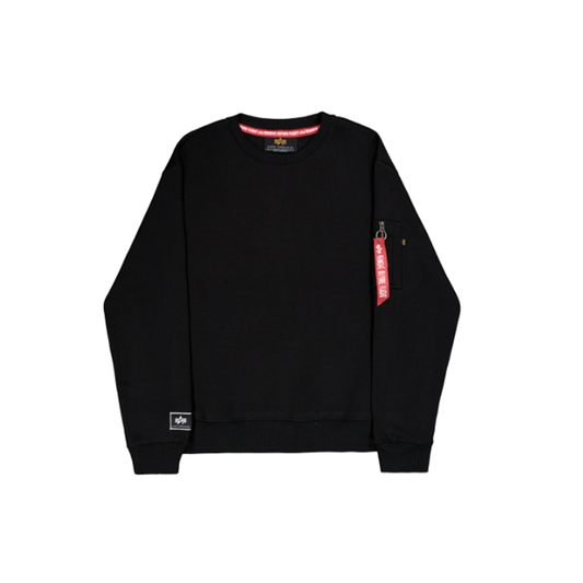 Label Sweashirt Backprint - black