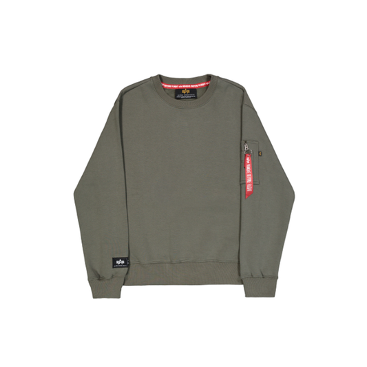 Label Sweashirt Backprint - dark olive