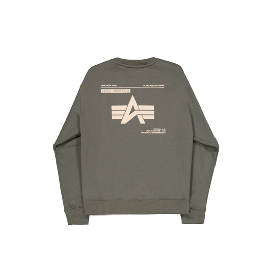 Label Sweashirt Backprint - dark olive