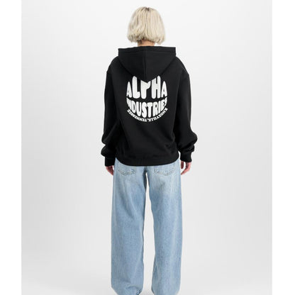 Logo Back Print Hoodie Women - black