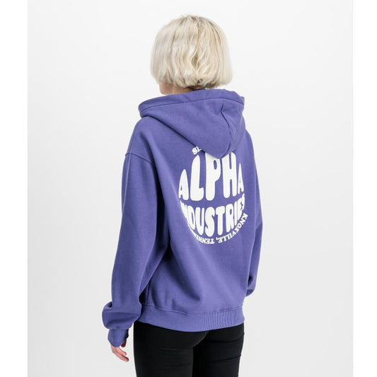 Logo Back Print Hoodie Women - night purple