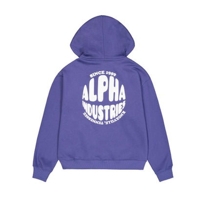 Logo Back Print Hoodie Women - night purple