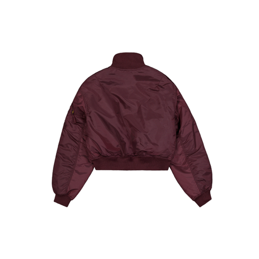 MA-1 Cropped Bomber Jacket Women - dark cherry