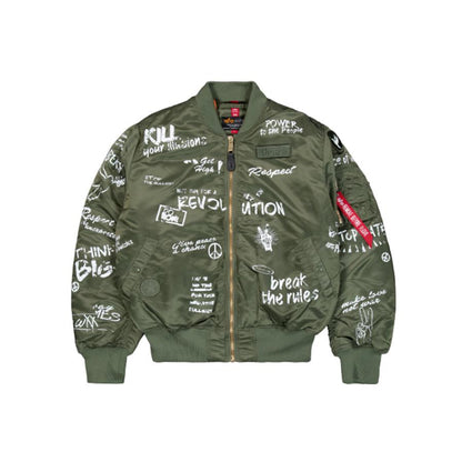 MA-1 Peace Bomber Jacket - sage green