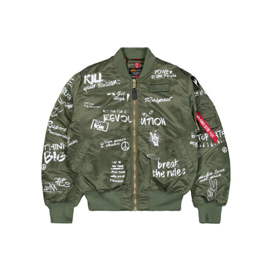 MA-1 Peace Bomber Jacket - sage green
