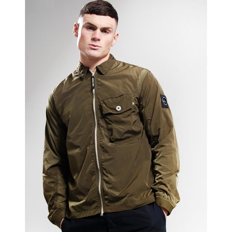 Krinkle Nylon Overshirt - khaki