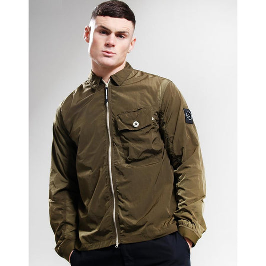 Krinkle Nylon Overshirt - khaki